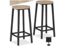 tectake Barhocker Set 2-tlg. Industrial Style Braun/Silber Bild 3