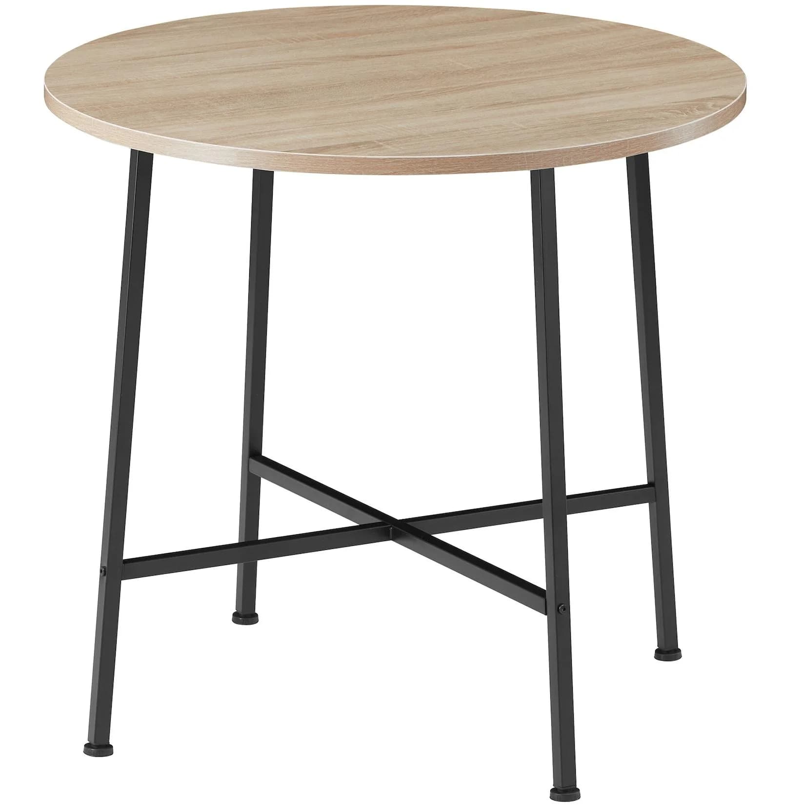 tectake Esstisch Industrial Style Rund Schwarz Braun MDF Stahl