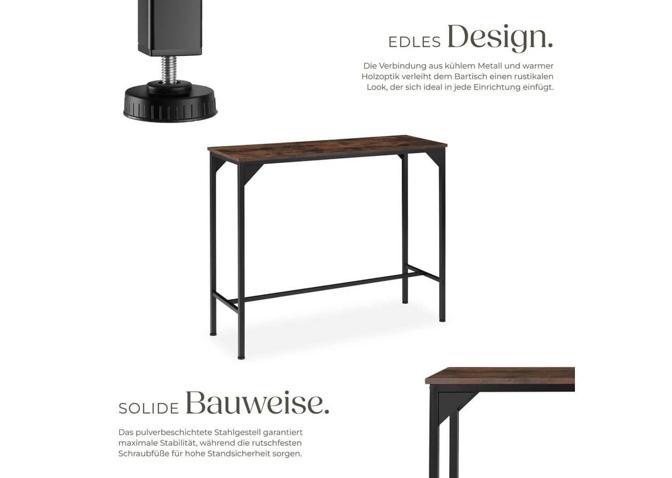 TecTake Bartisch Industrial Style Rechteckig - Bild 4