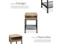 tectake Nachttisch Industrial Style Holz Stahl Bild 3