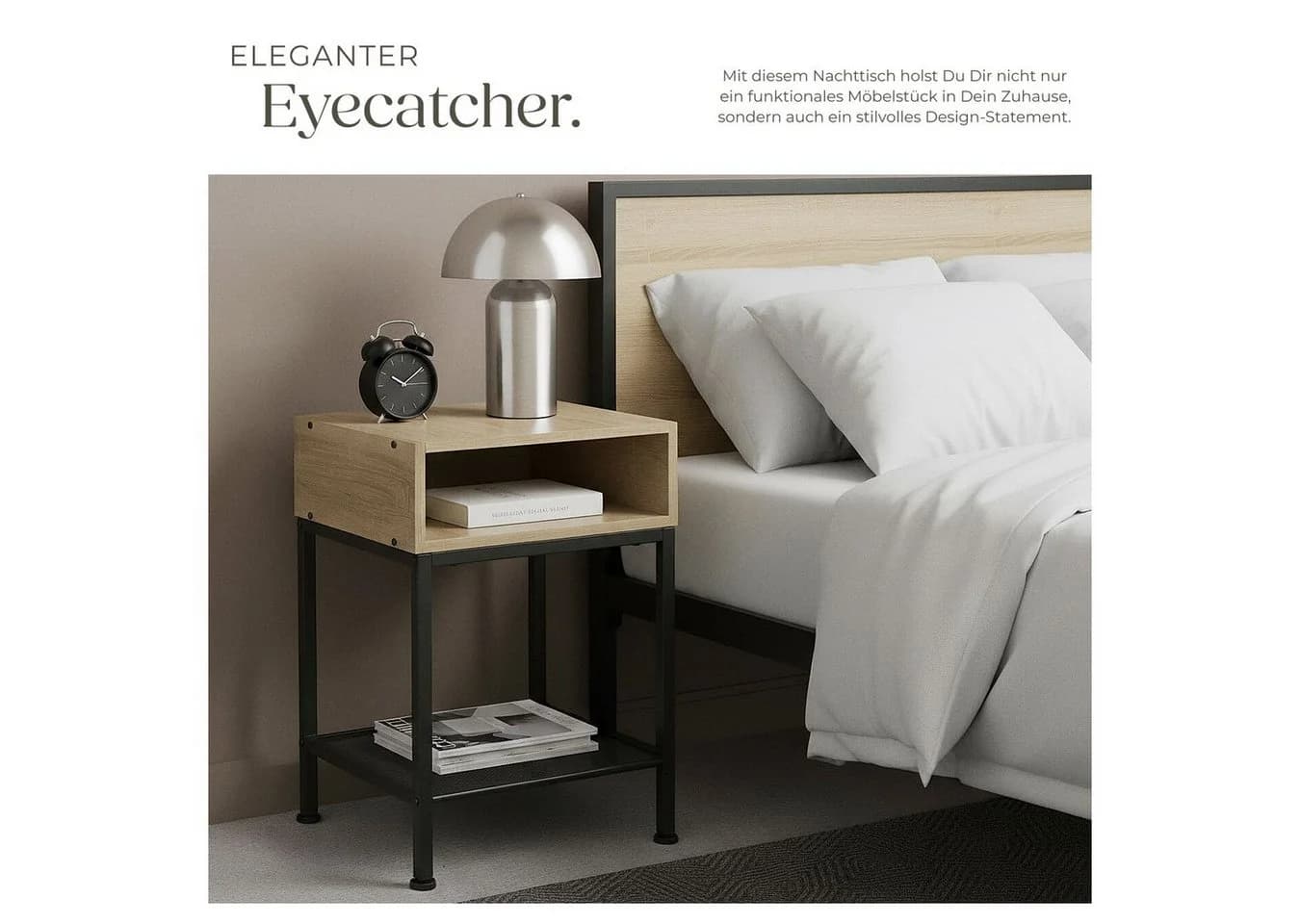 tectake Nachttisch Industrial Style Holz Stahl - Bild 5