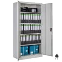 tectake Aktenschrank Blain Grau Stahl mit Schloss Bild 1
