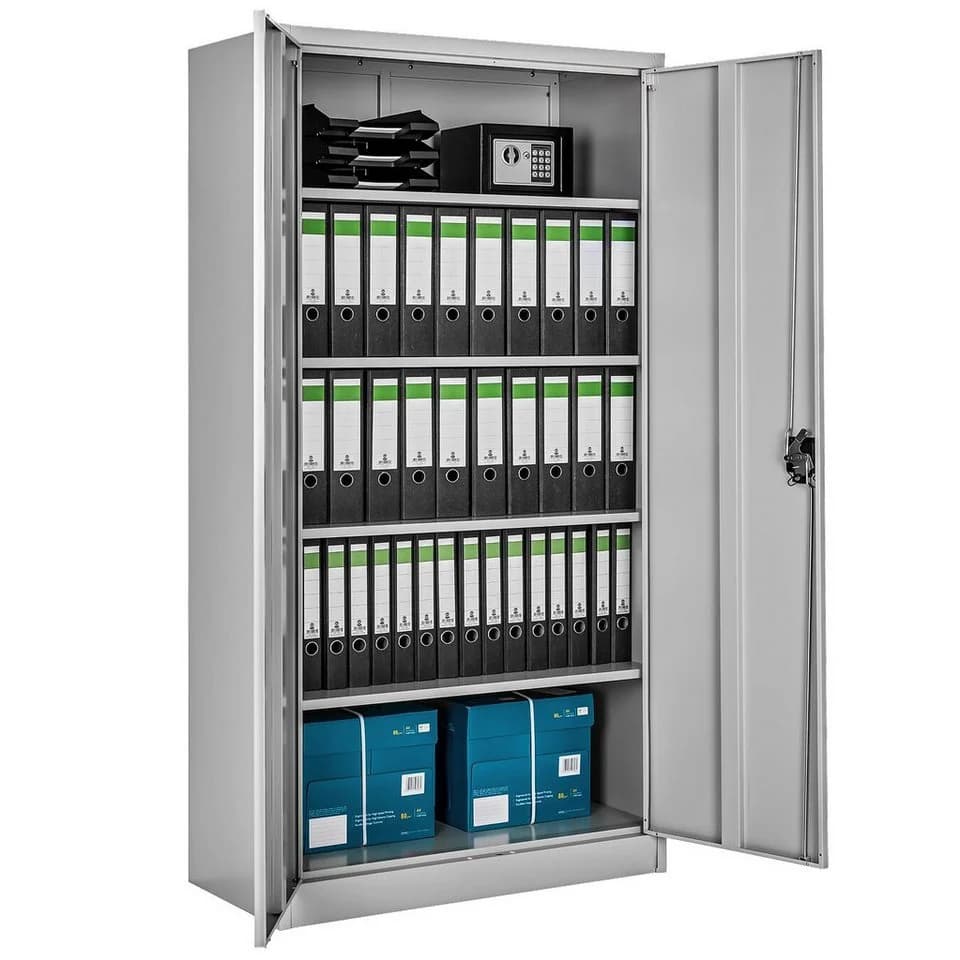 tectake Aktenschrank Blain Grau Stahl mit Schloss - Bild 3