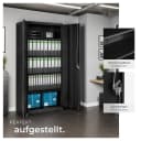 tectake Aktenschrank Blain Schwarz mit Schloss und höhenverstellbaren Böden Bild 5