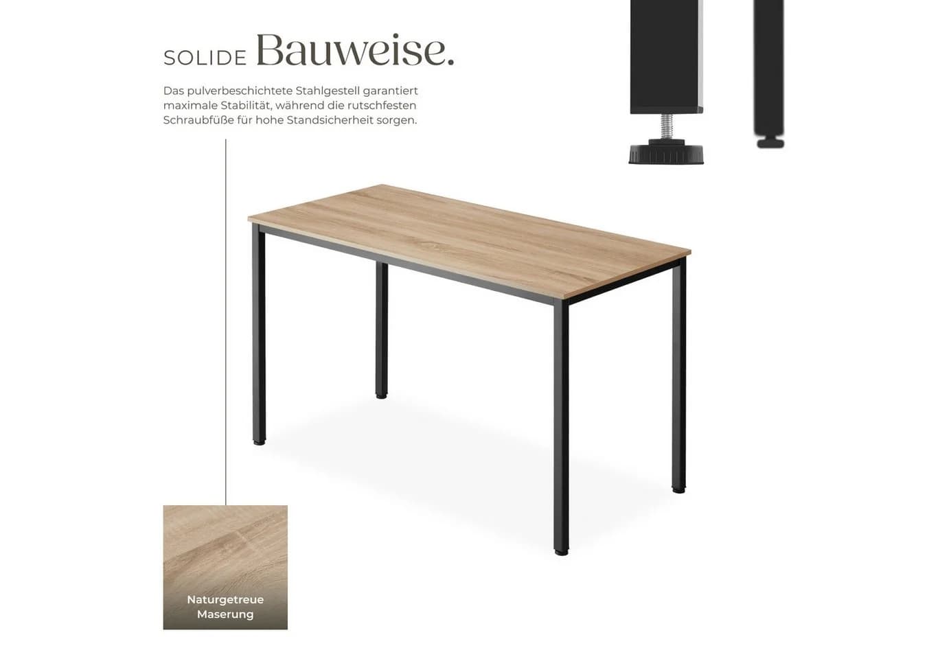 TECTAKE Schreibtisch Vanport Industrial Stil Holz Stahl - Bild 3