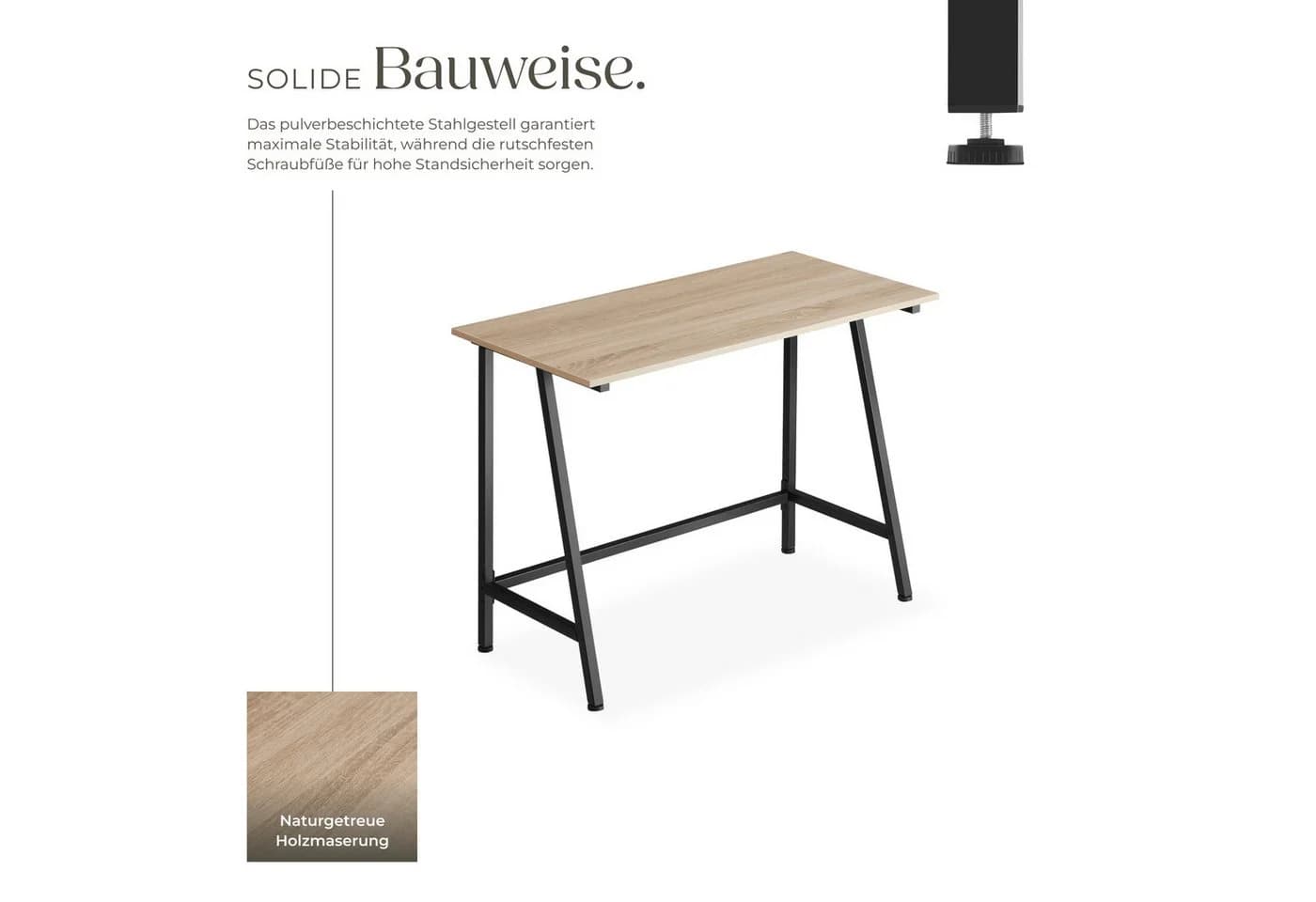 tectake Schreibtisch Newton 1-St. 1 tlg. Handlicher Schreibtisch in typischer Industrie-Optik - Bild 3