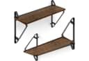 tectake Wandregal Set 2-tlg. Industrial Style Braun Stahl Bild 2