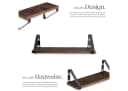 tectake Wandregal 3er Set Industrial Style Braun/Grau Bild 3