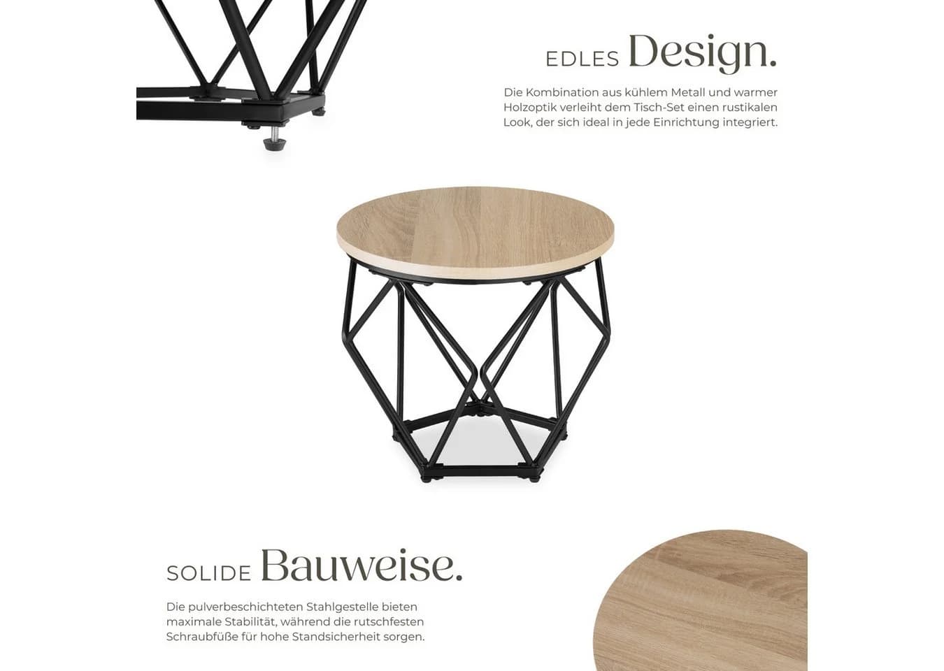 tectake Couchtisch 2er Set Industrial Look - Bild 4