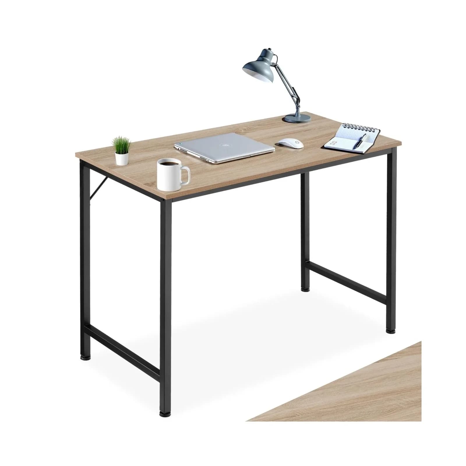tectake Schreibtisch Jenkins Industrie-Stil Braun/Silber