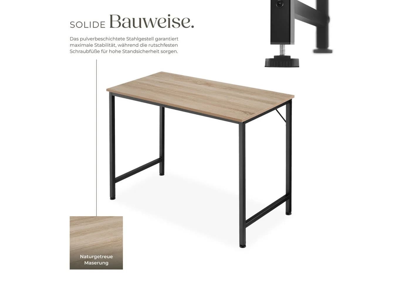 tectake Schreibtisch Jenkins Industrie-Stil Braun/Silber - Bild 4
