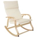 tectake Schaukelstuhl Relaxsessel Roca aus Birkenholz Beige Bild 1