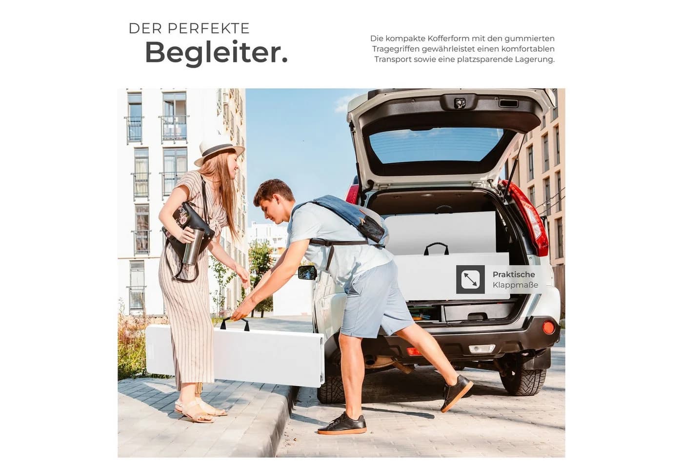 tectake Campingtisch Panja 3-tlg. Kompakte Campinggarnitur mit Klappbänken - Bild 5