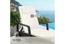 tectake Gartenliege Rattan Schwarz/Beige mit verstellbarer Lehne Bild 5