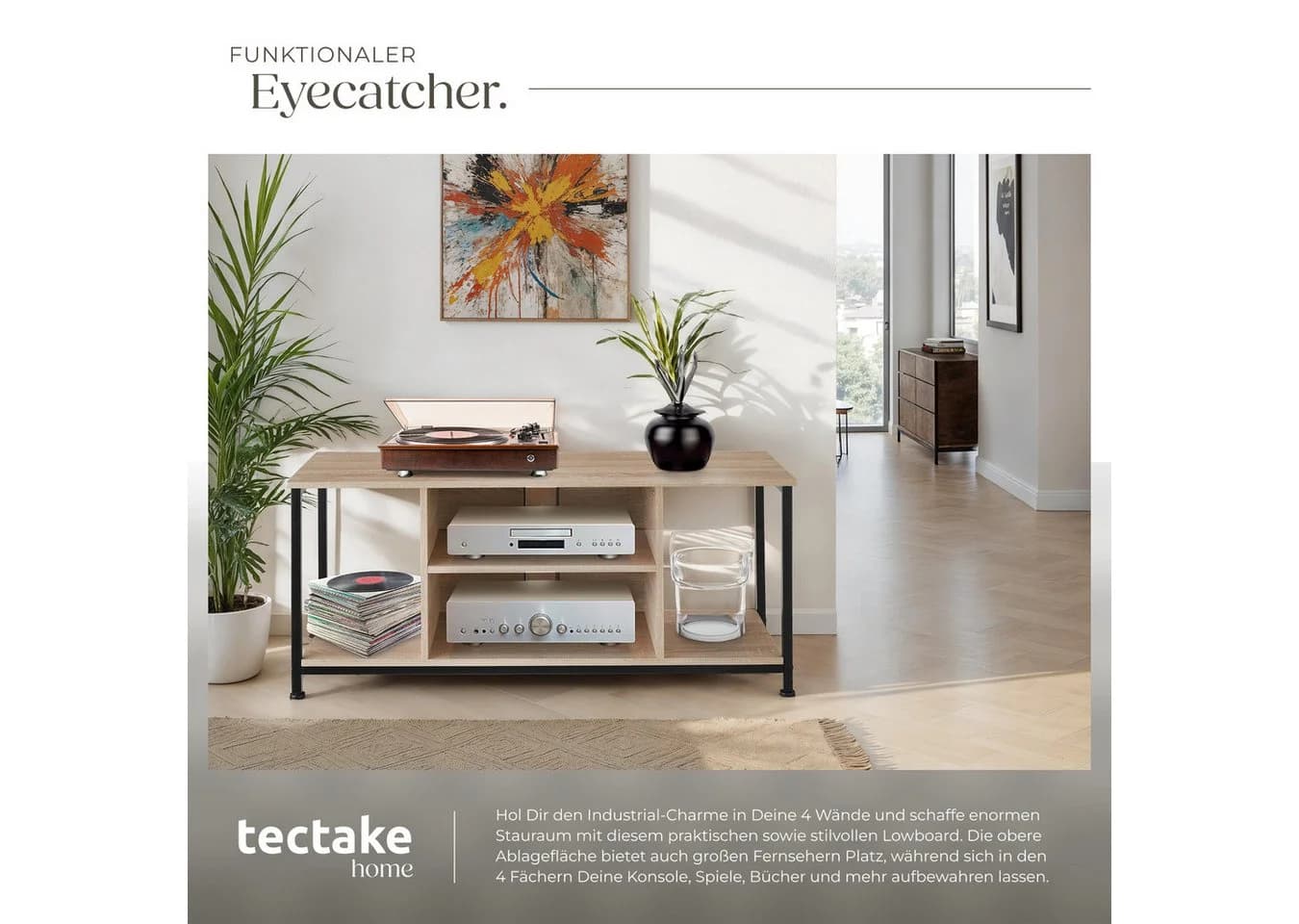 tectake Lowboard TV-Regal Industrial Style - Bild 5