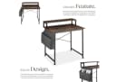 tectake Schreibtisch Everett 1-St. 1 tlg. Funktionaler Schreibtisch mit praktischer Ablage im Industrie-Look Bild 4