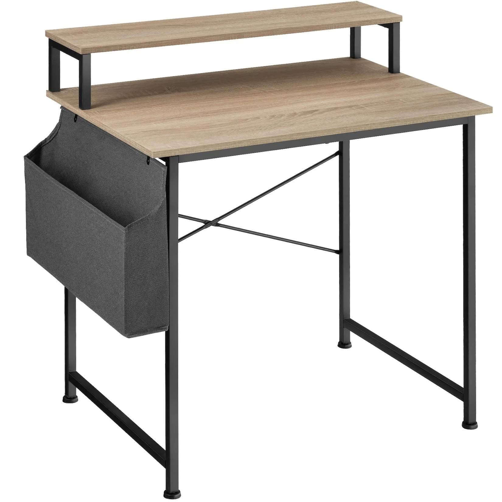 Tectake Schreibtisch Everett 1-St. 1 tlg. Funktionaler Schreibtisch mit praktischer Ablage im Industrie-Look