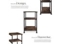 tectake Beistelltisch Memphis Industrial Style mit drei Ablagen Bild 3