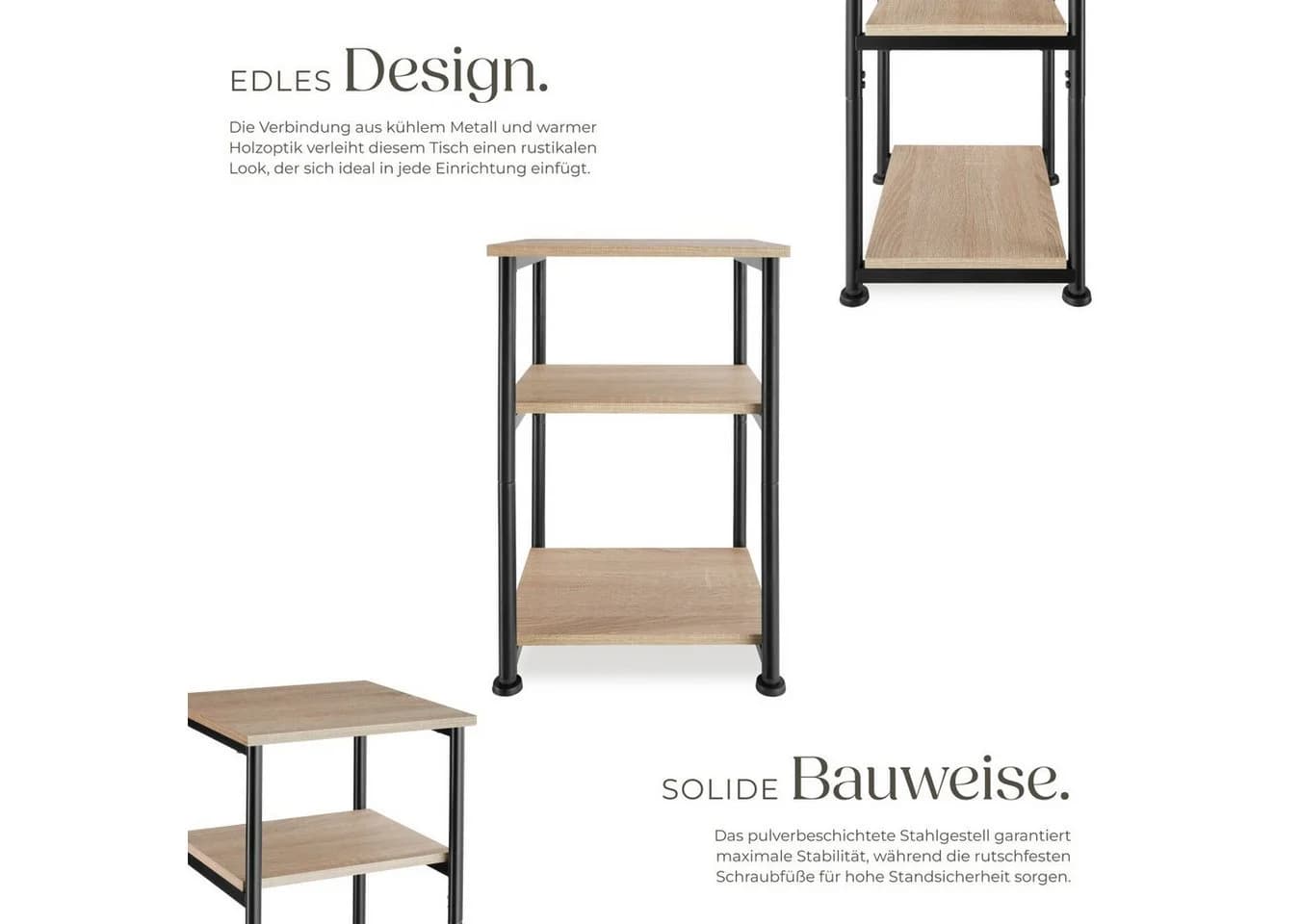 tectake Beistelltisch Memphis Industrial Style 3 Ablagen - Bild 3