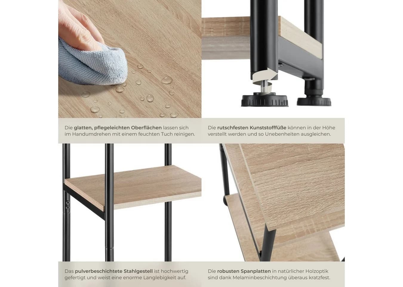 tectake Beistelltisch Memphis Industrial Style 3 Ablagen - Bild 4