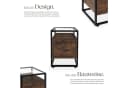 TECTAKE Nachttisch Dudley Industrial Style mit Glasplatte Bild 3