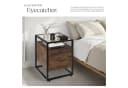TECTAKE Nachttisch Dudley Industrial Style mit Glasplatte Bild 5