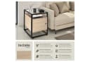tectake Nachttisch Dudley Industrial Style mit Glasplatte und Schrank Bild 1