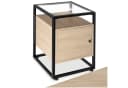 tectake Nachttisch Dudley Industrial Style mit Glasplatte und Schrank Bild 2