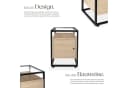 tectake Nachttisch Dudley Industrial Style mit Glasplatte und Schrank Bild 3
