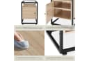 tectake Nachttisch Dudley Industrial Style mit Glasplatte und Schrank Bild 4