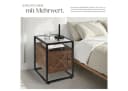 tectake Nachttisch Kidderminster Industrie-Stil Glasplatte Bild 5