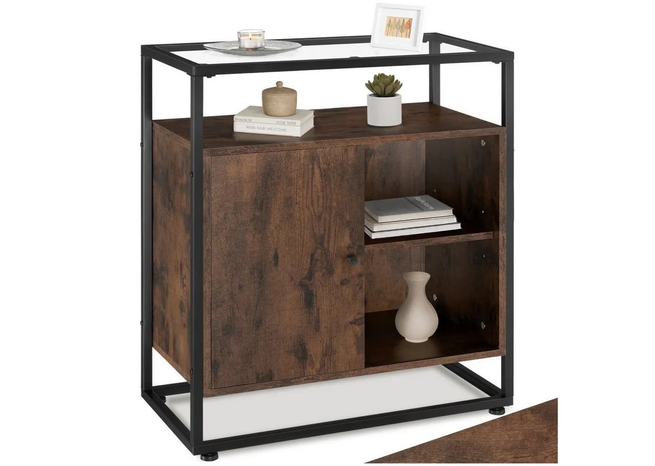 tectake Sideboard Kommode Industrial Style Braun/Schwarz - Bild 3