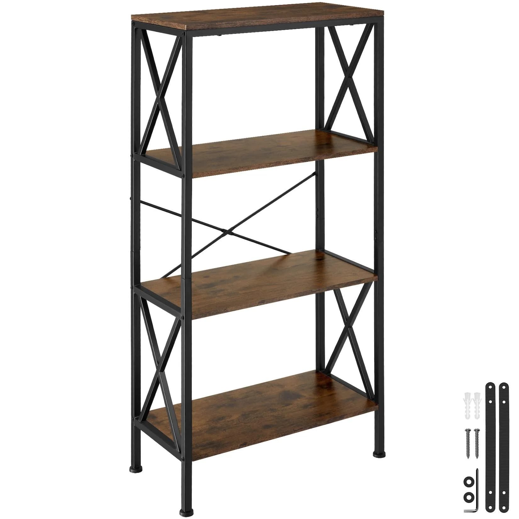 tectake Bücherregal Standregal 4 Ebenen Industrie-Look