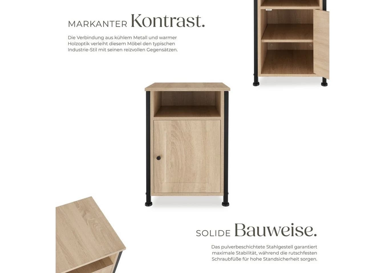 TecTake Nachttisch Industrial Style Ablage - Bild 3