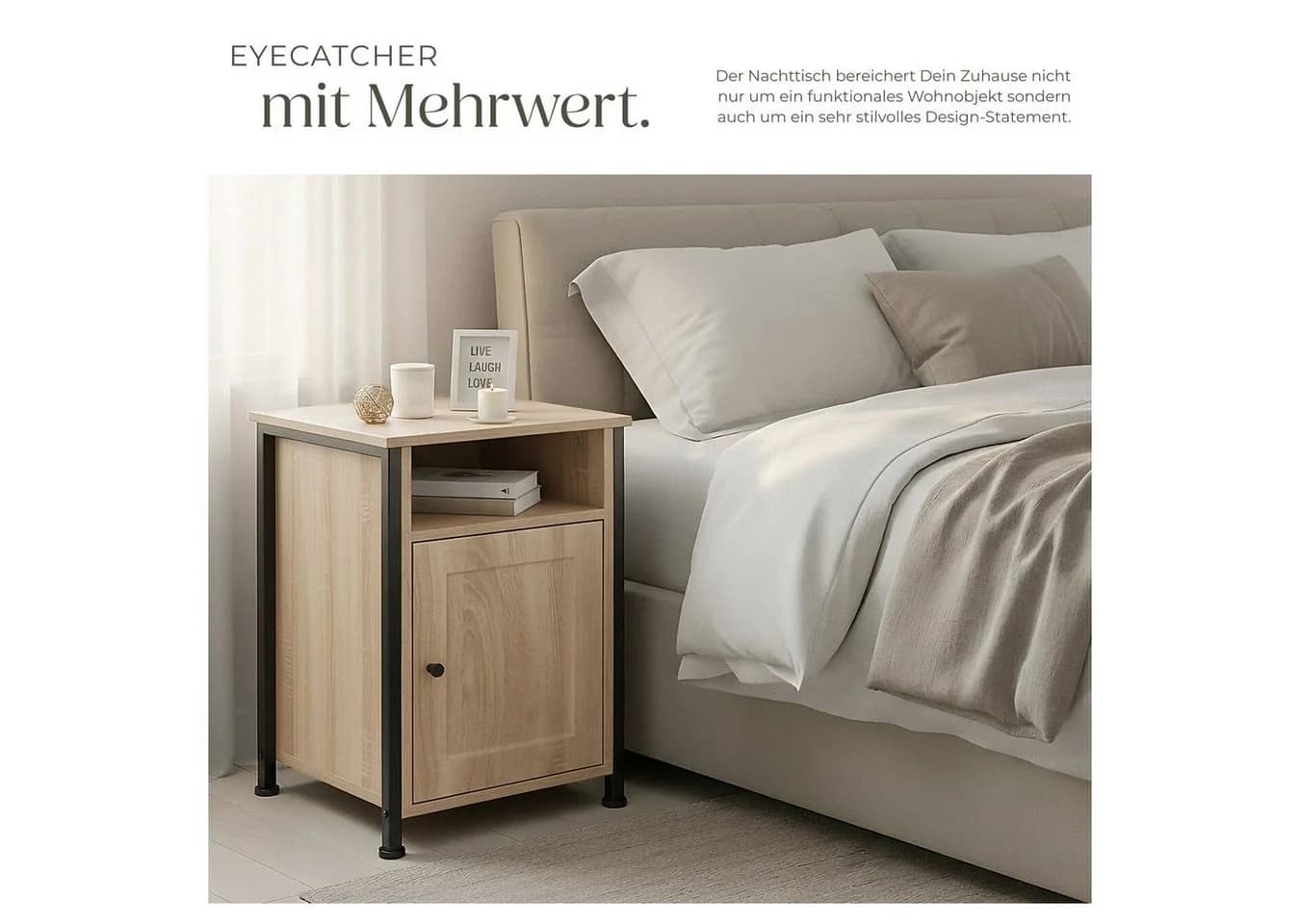 TecTake Nachttisch Industrial Style Ablage - Bild 5