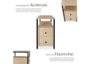 tectake® Nachttisch Industrial Style 2 Ablagen und 2 Schubladen Bild 4