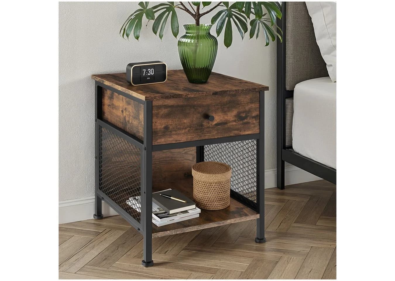 TecTake Nachttisch Industrial Style Ablage Schublade Staufach - Bild 3