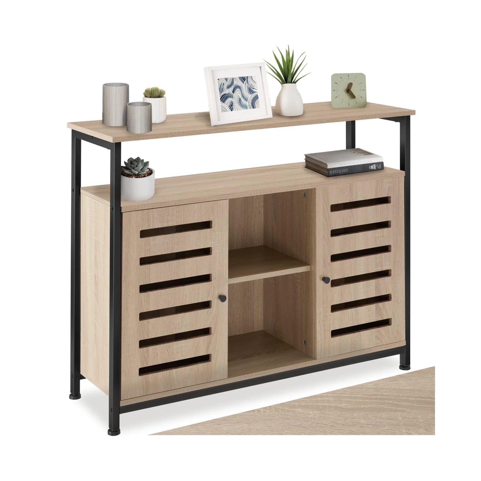 TecTake Sideboard Industrial Style 2 Ablagen 3 Staufächer