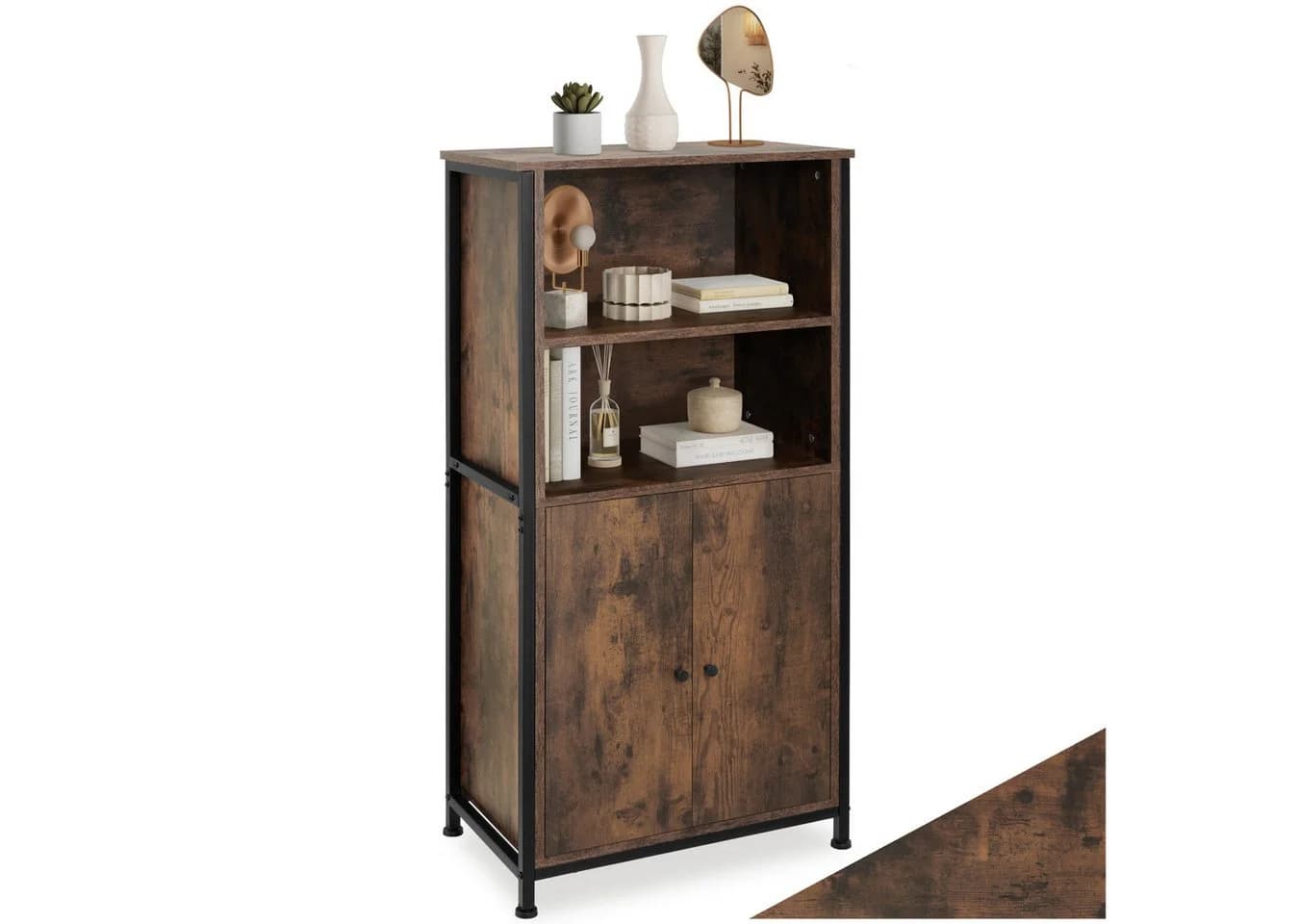 tectake® Highboard Industrial Style 2 offene Fächer - Bild 3