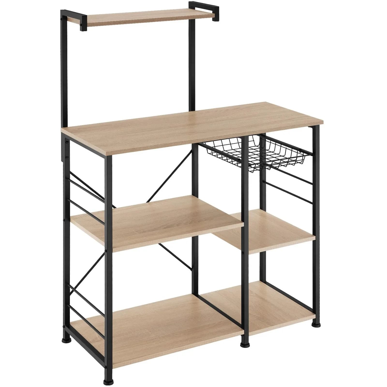 tectake® Küchenregal Industrial Style 6 Ablagen Gitterkorb