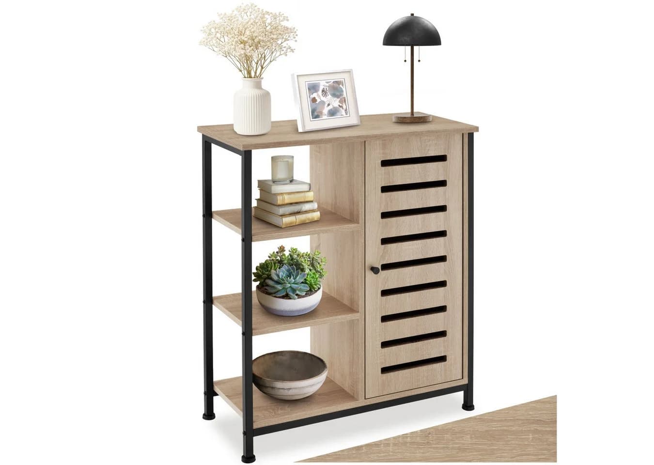 tectake Highboard Sideboard Industrial Style Braun/Silber - Bild 3