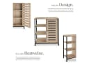 tectake Highboard Sideboard Industrial Style Braun/Silber Bild 4