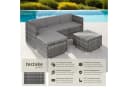 TECTAKE Loungeset Rattan Grau 5-tlg. UV-beständig mit Sicherheitsglas Bild 2