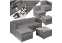 TECTAKE Loungeset Rattan Grau 5-tlg. UV-beständig mit Sicherheitsglas Bild 3