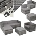 tectake Loungeset Lignano 6-tlg. Grau Rattan Outdoor Bild 1