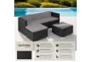 TECTAKE Loungeset Rattan 5-tlg. Schwarz mit Glasplatte Bild 2