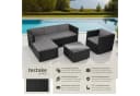 tectake Loungeset Rattan 6-tlg. Schwarz mit Glasplatte Bild 2