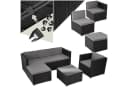 tectake Loungeset Rattan 6-tlg. Schwarz mit Glasplatte Bild 3