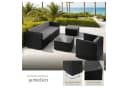 tectake Loungeset Rattan 6-tlg. Schwarz mit Glasplatte Bild 5