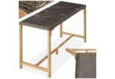 tectake Gartentisch Rattan Bartisch Natur Aluminium Bild 3